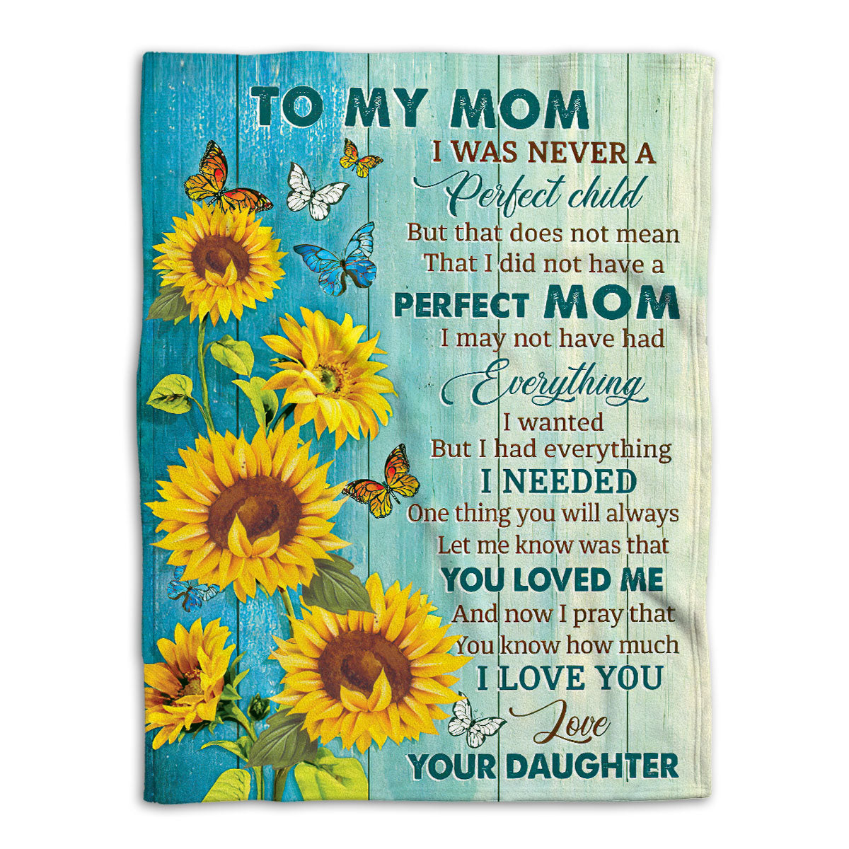 Sunflower Blanket To My Mom Sherpa Fleece Blanket Soft Cozy Plush Throw Blanket For Mom Grandma Nana Wife From Son Daughter