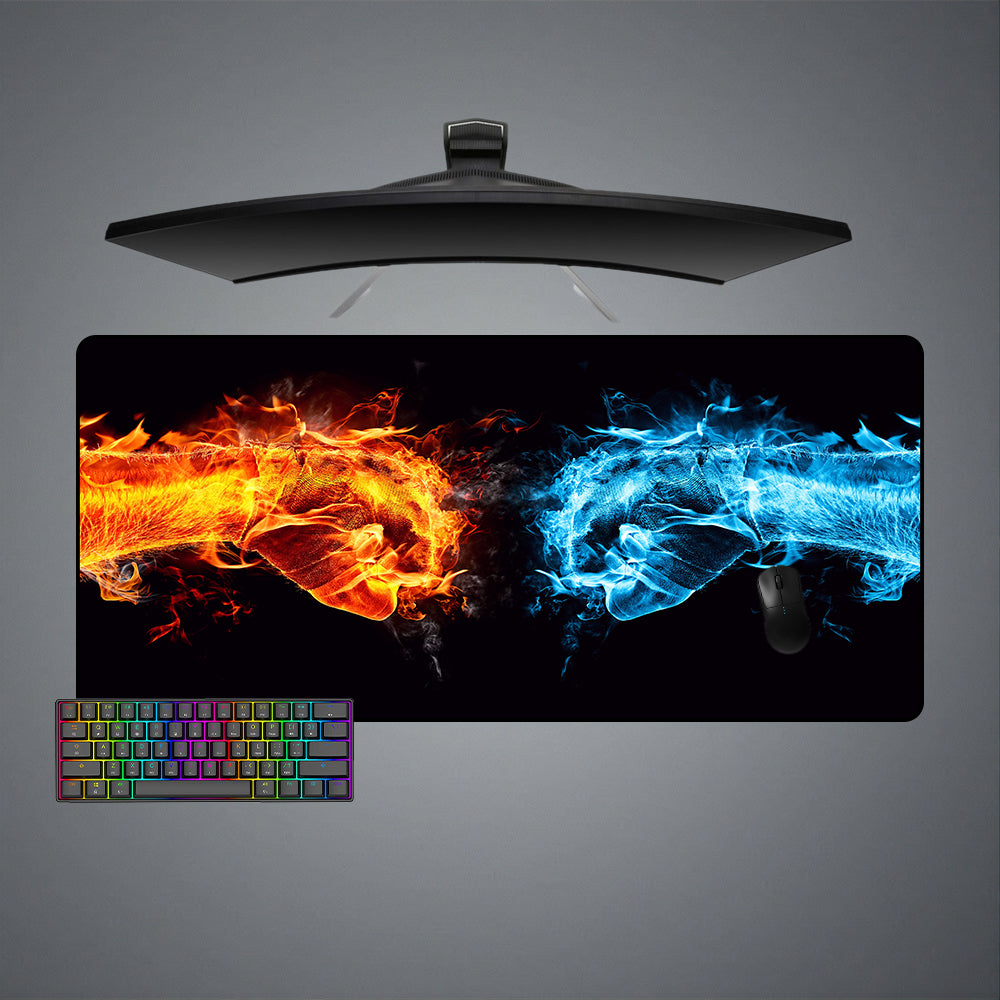Allleftout Flaming Fists Design M-Xxl Size Gaming Mouse Pad, Computer Desk Mat