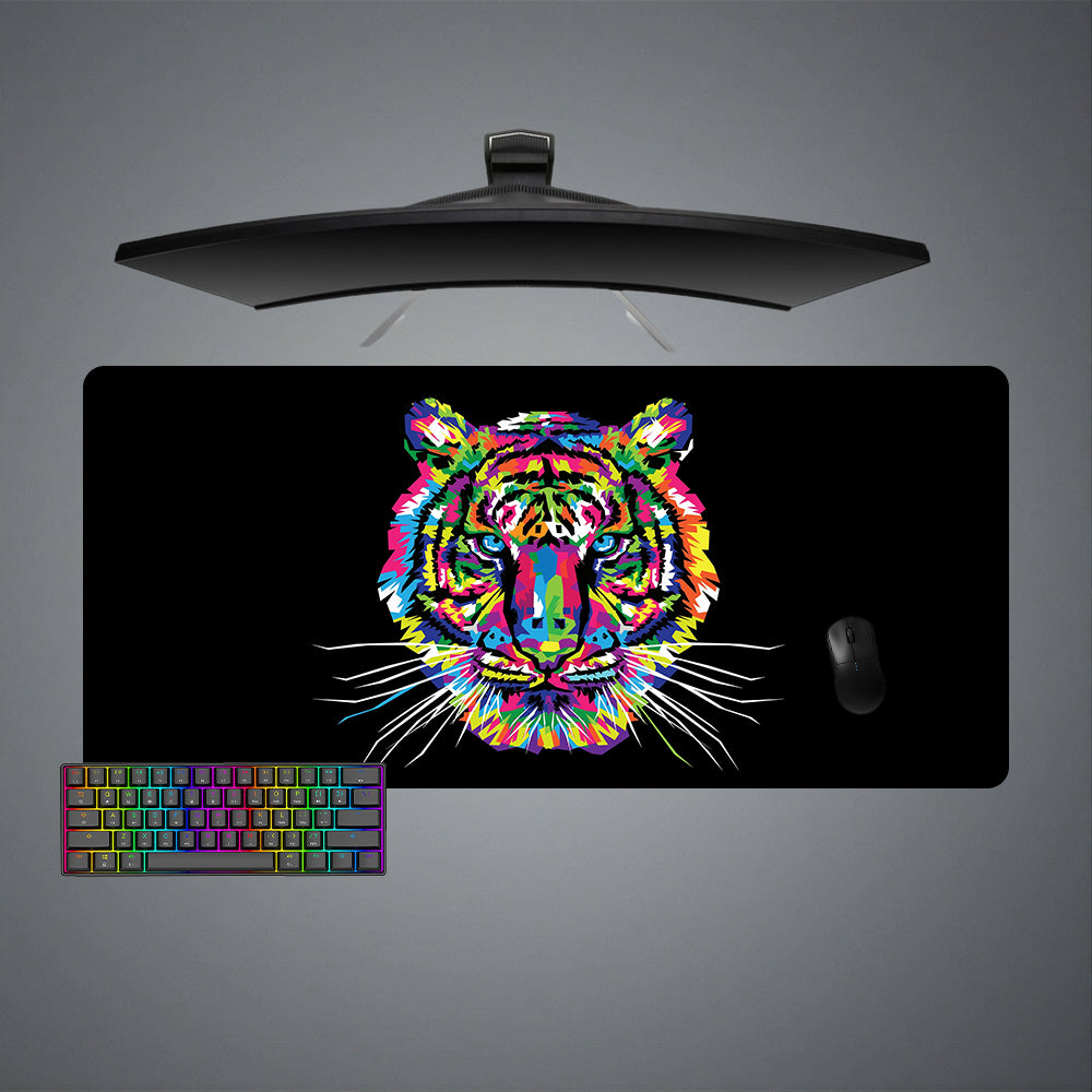 Allleftout Colorful Tiger Head Design M-Xxl Size Gaming Mouse Pad, Computer Desk Mat