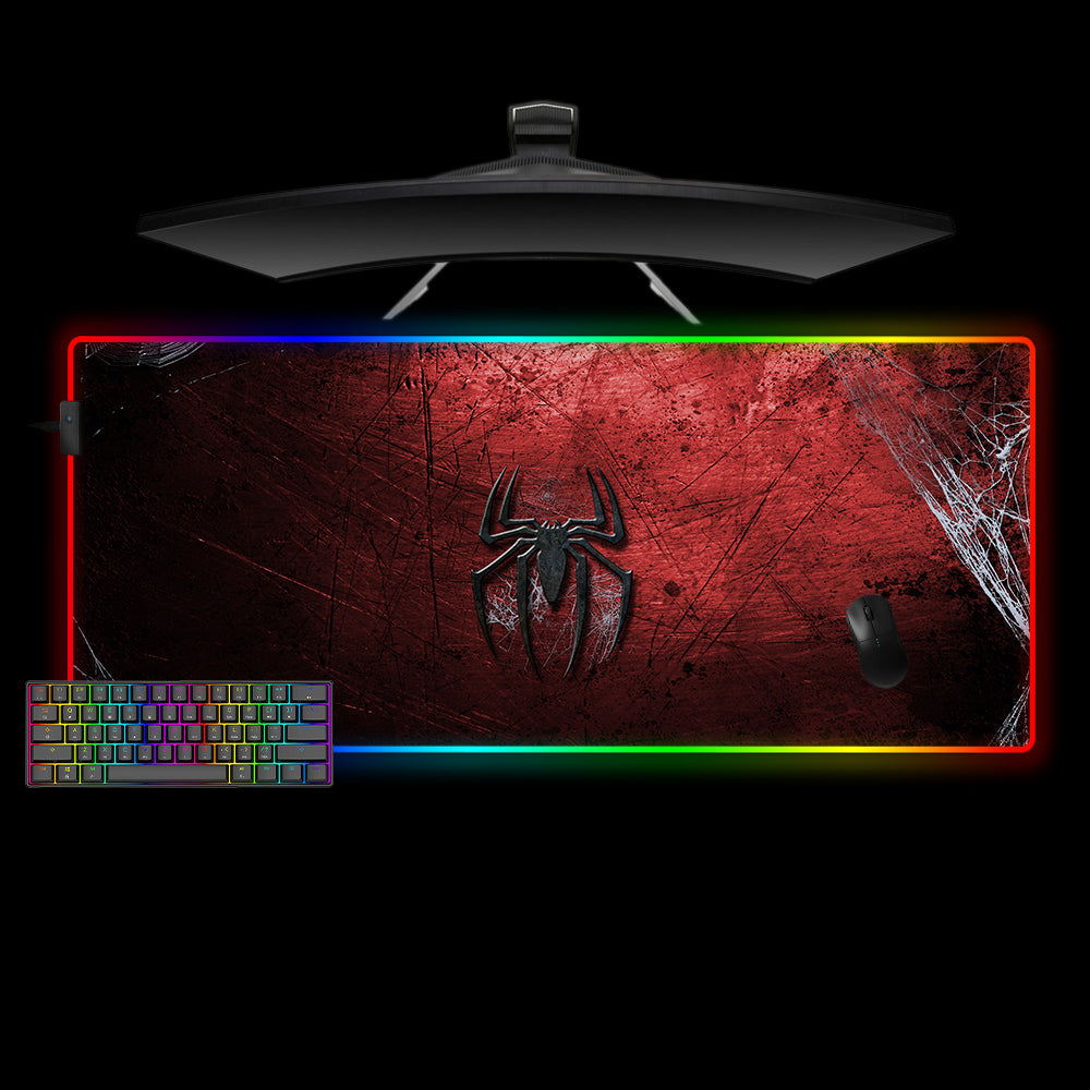 Allleftout Spiderman Logo Design M-Xxl Size Rgb Gaming Mouse Pad, Computer Desk Mat