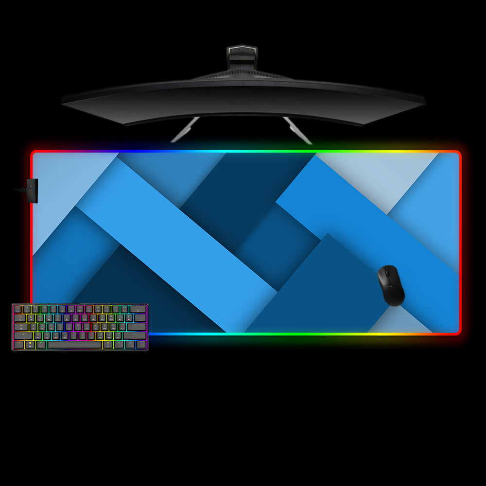 Allleftout Blue Blocks Design M-Xxl Size Rgb Gaming Mouse Pad, Computer Desk Mat