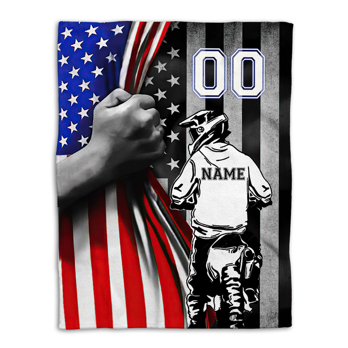 Petmytshirt Racing Blanket US Flag Motorcycle Racing Boy Sherpa Fleece Blanket Soft Cozy Plush Throw Blanket For Racer Boy Boyfriend