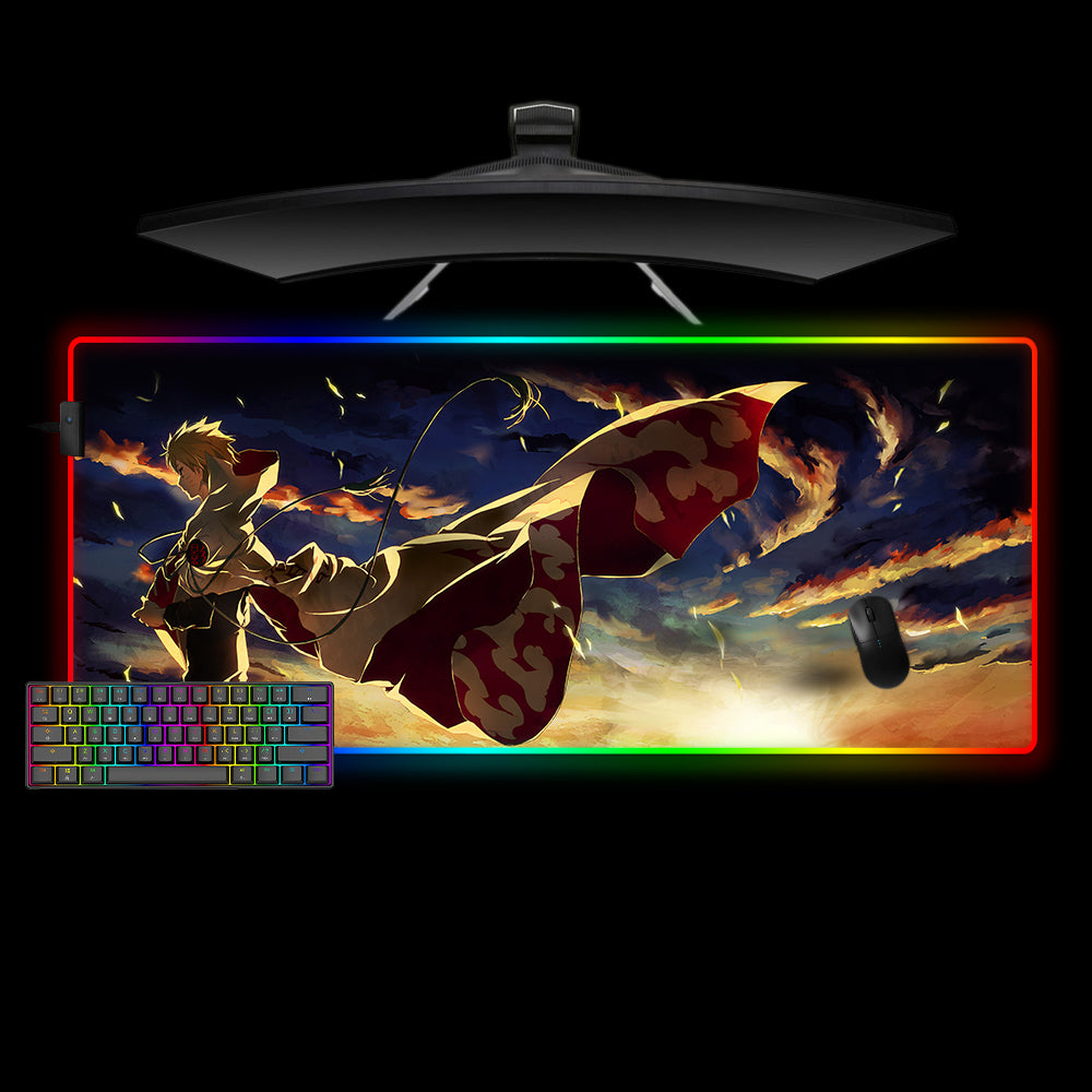 Allleftout Naruto Alone Design M-Xxl Size Rgb Gaming Mouse Pad, Computer Desk Mat