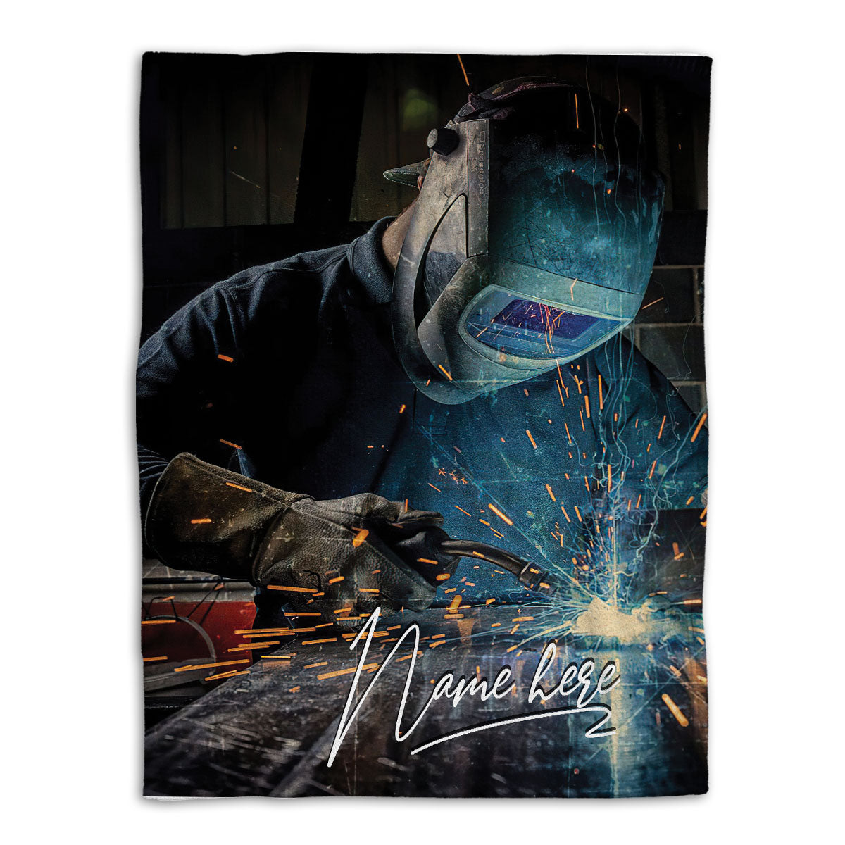 Petmytshirt Welder Blanket For Welder For Him Welding Sherpa Fleece Blanket Custom Name Soft Cozy Plush Throw Blanket