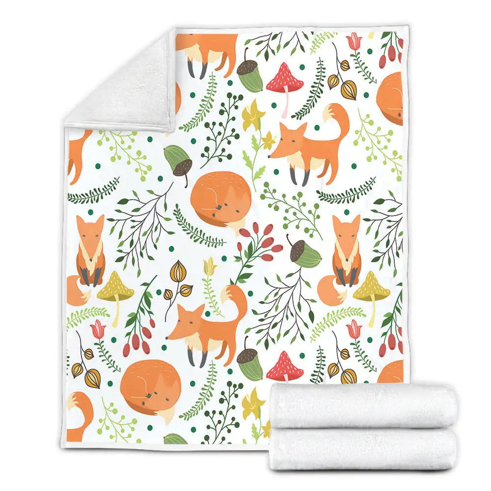 Fox Fleece Blanket Gift For Wife Husband Besties