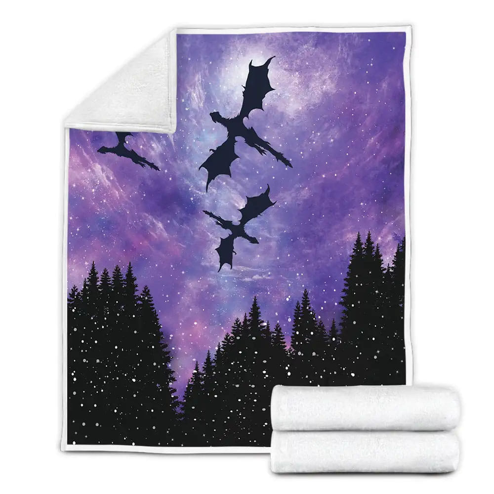 Galaxy Dragon Art Fleece Blanket Perfect 