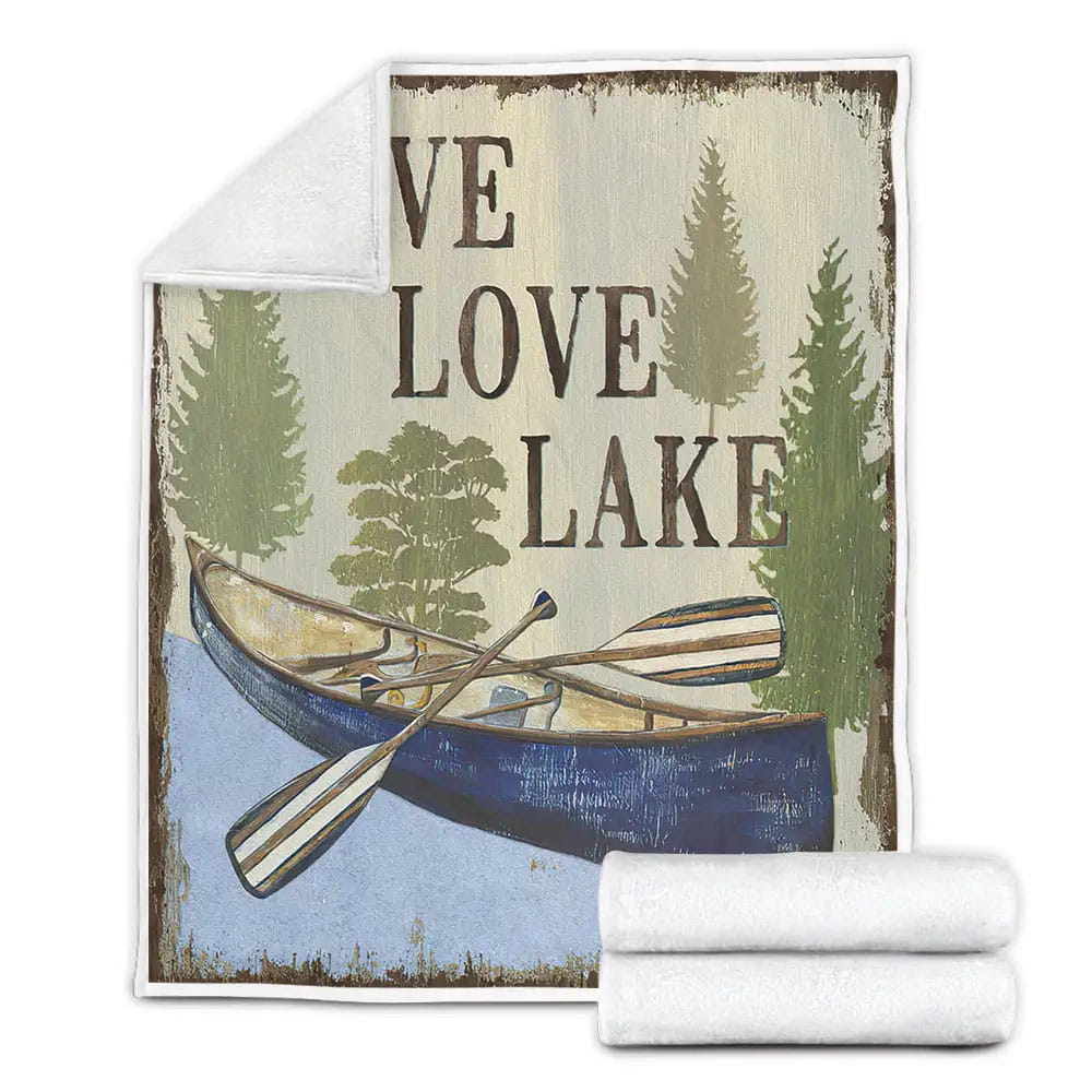 Live Love Lake Fleece Blanket Perfect 