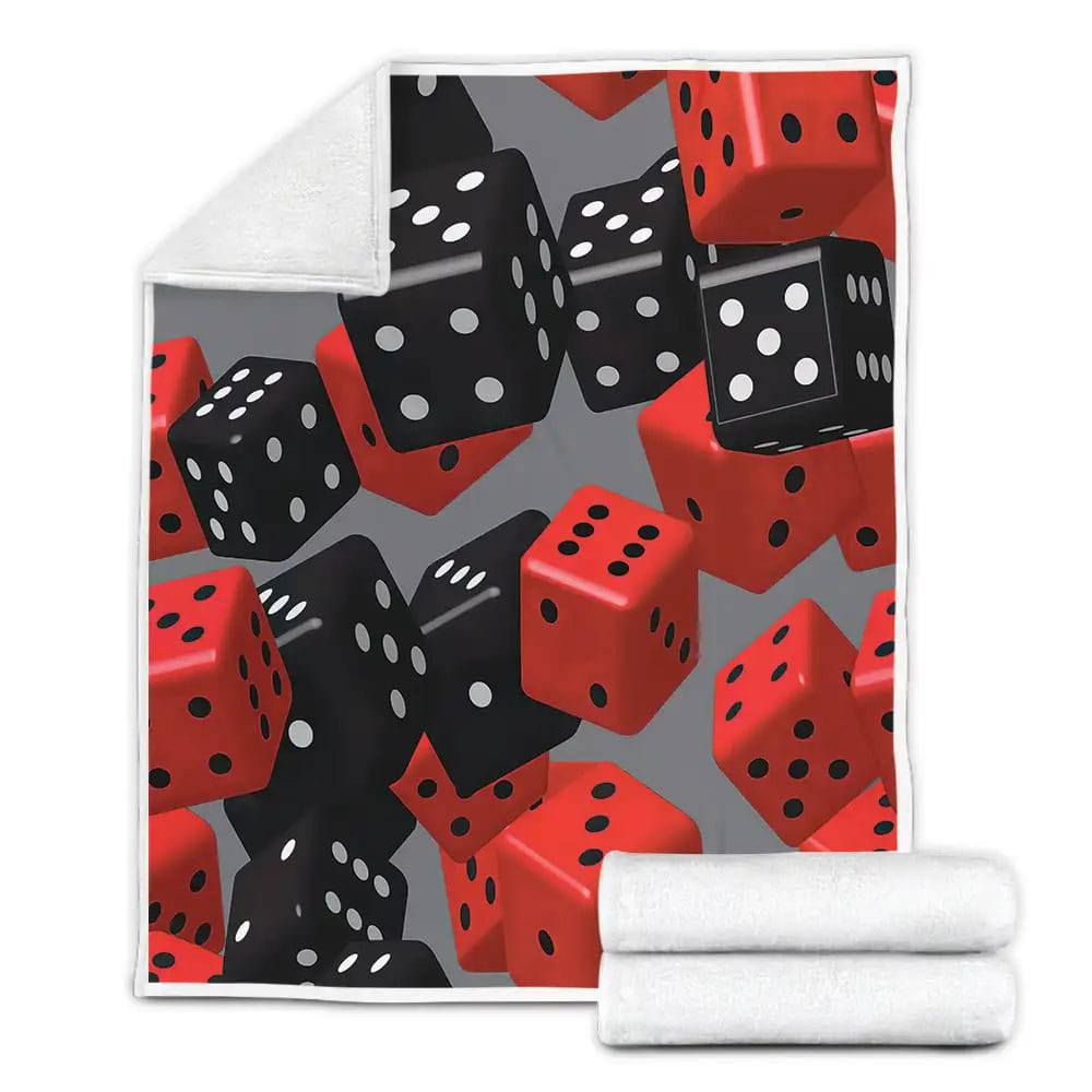 Red Black Dice Fleece Blanket Perfect 