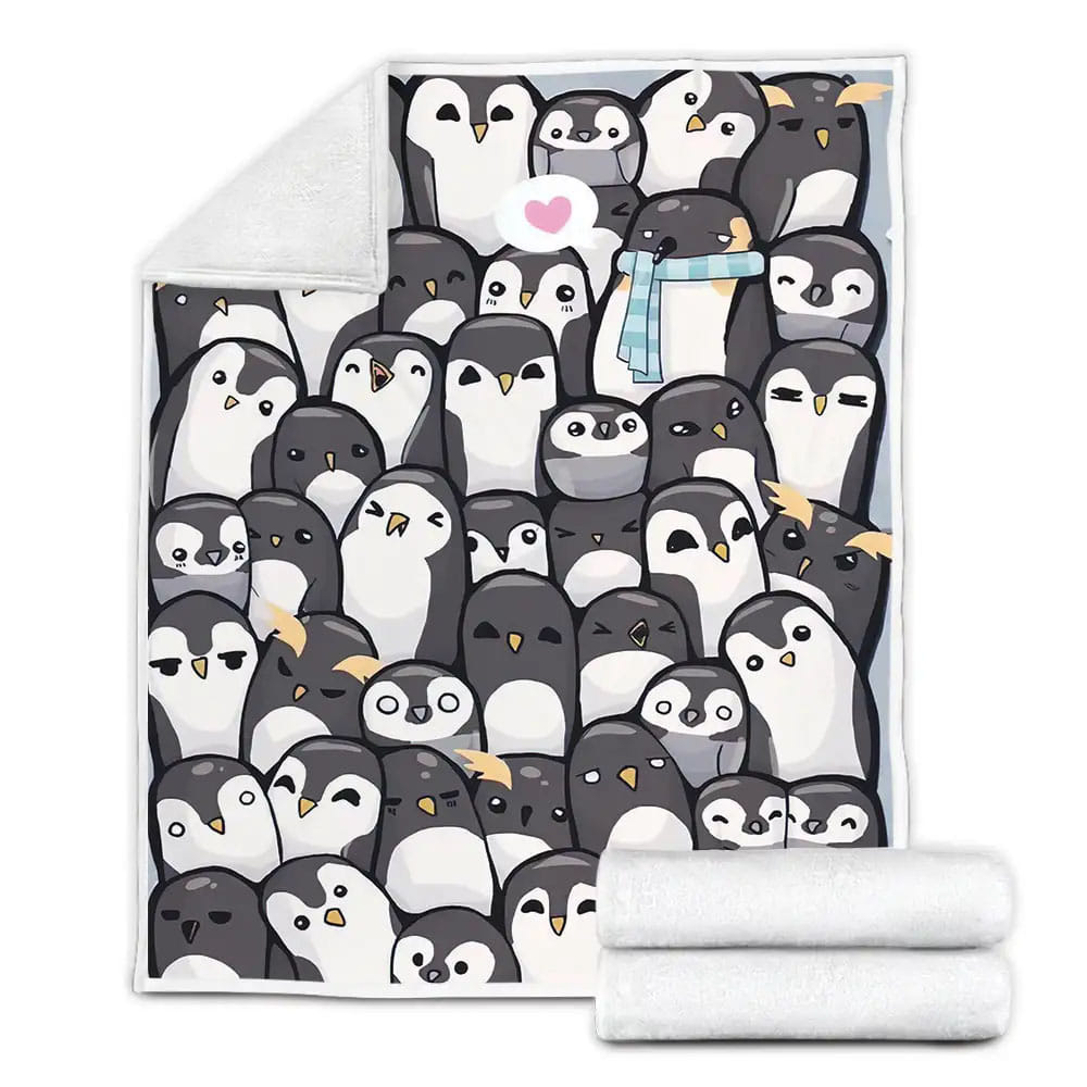 Penguin-Themed Fleece Blanket Perfect 