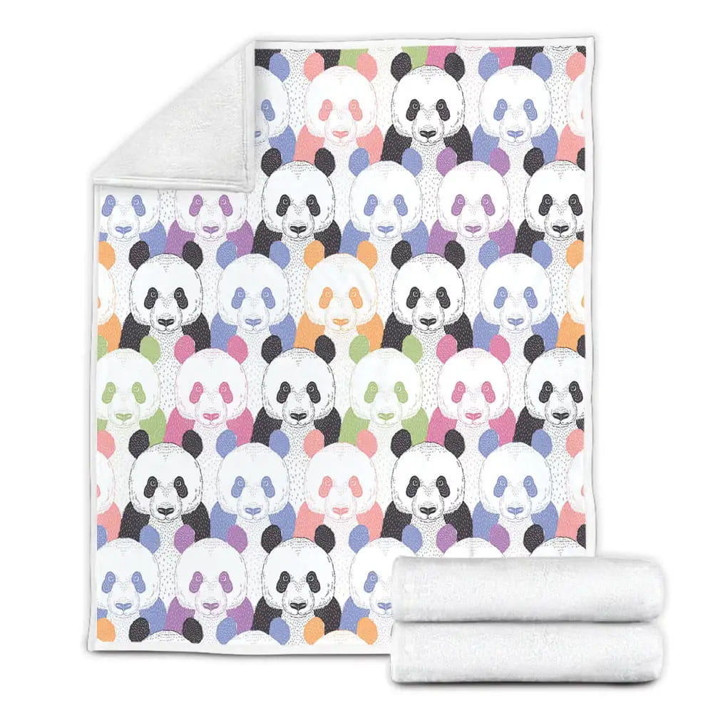 Colorful Panda Fleece Blanket Perfect 