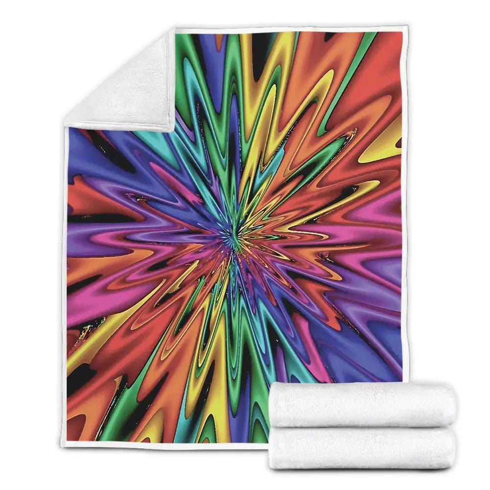 Hippie Tye Dye Fleece Blanket Perfect 