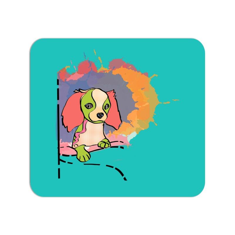 Allleftout Cavalier King Charles Spaniel Mouse Pad - Turquoise Blue