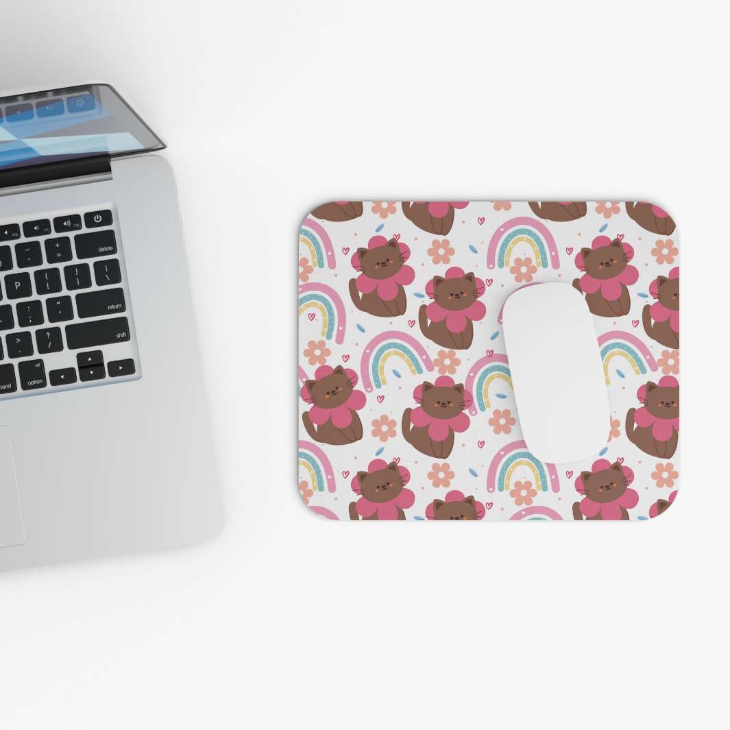 Allleftout Flower Cat Mouse Pad