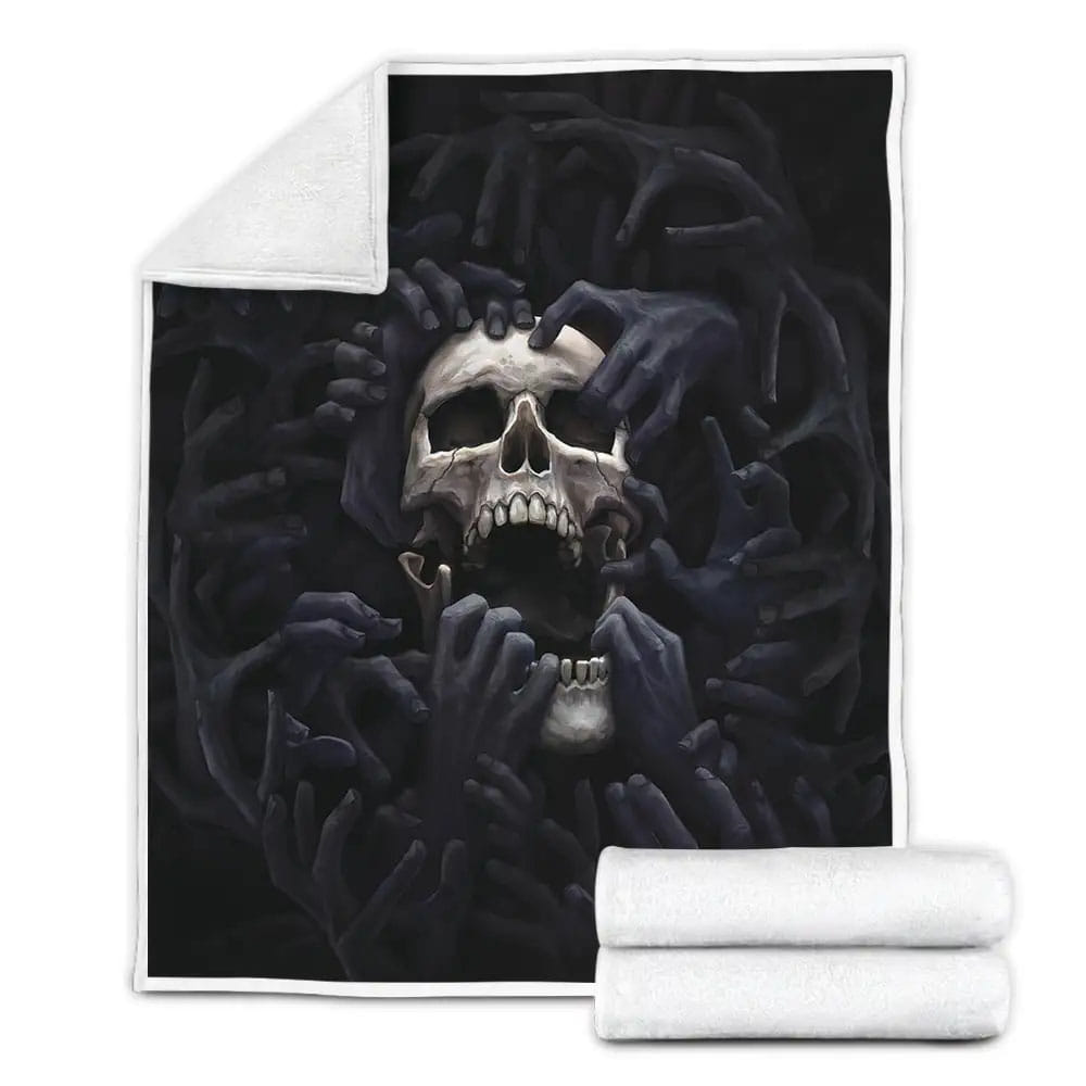 Evil Hand Skull Fleece Blanket Perfect 