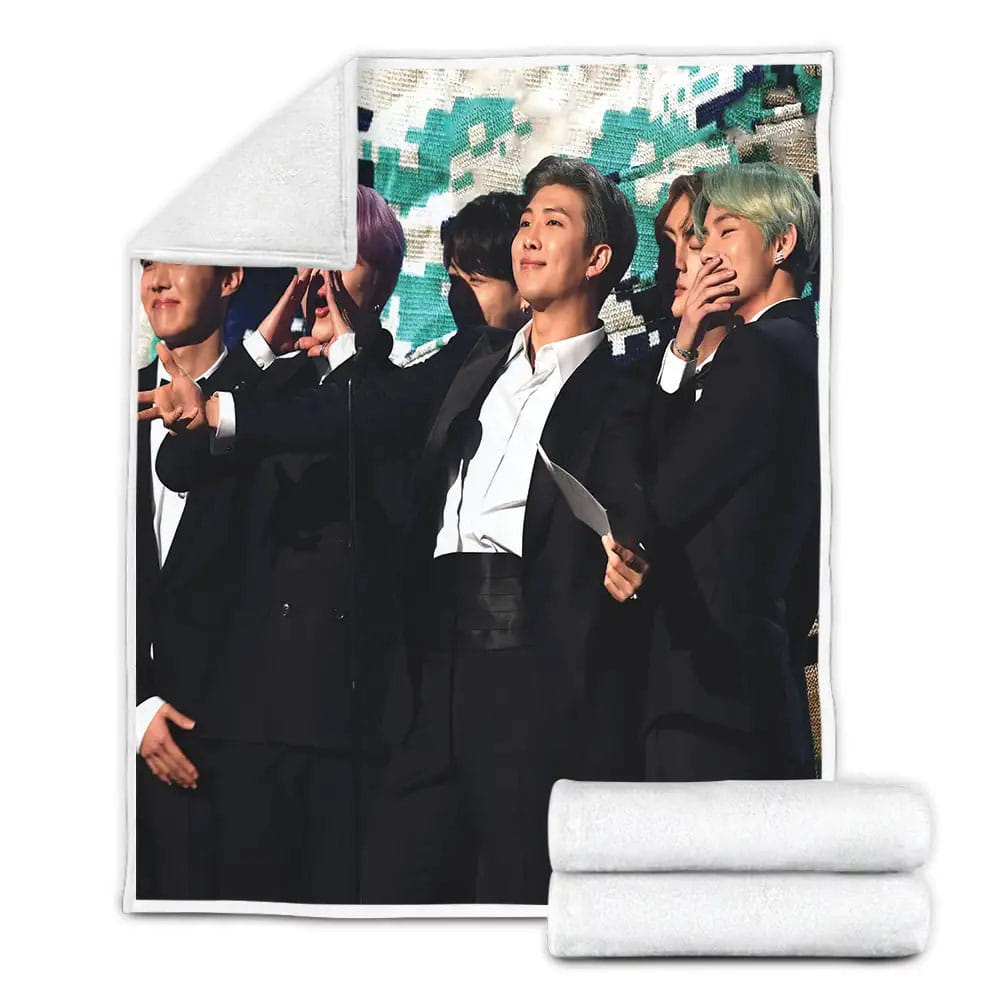 Bts Black Suits Fleece Blanket Perfect 
