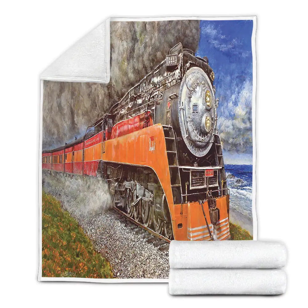 Train Fleece Blanket Gift For Wife Husband Besties