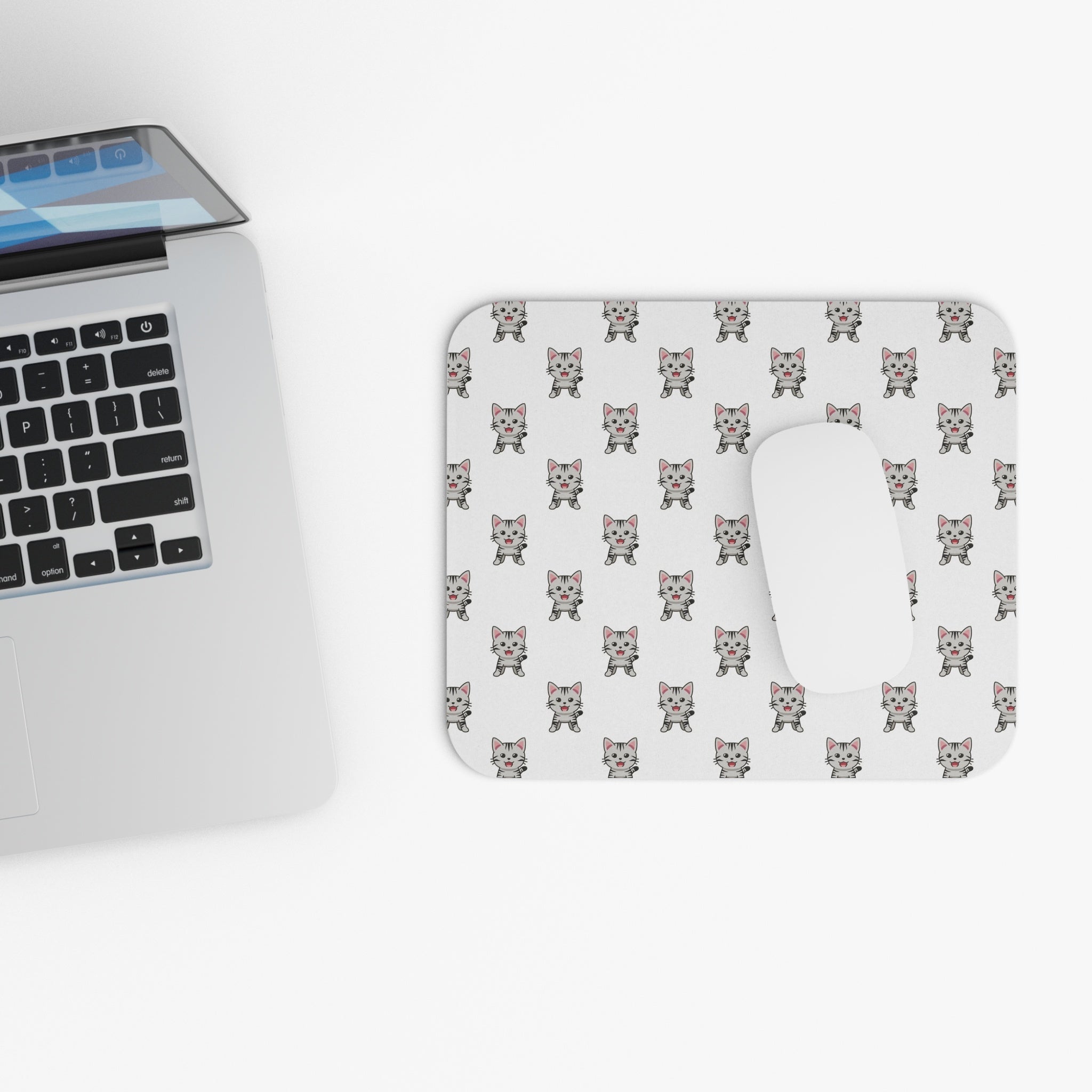 Allleftout Gray Tabby Cat Mouse Pad