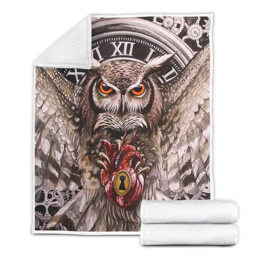 Queen Flying Owl Fleece Blanket Perfect 