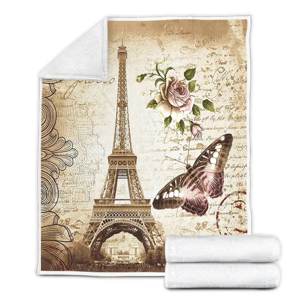 Eiffel Tower Paris Fleece Blanket Perfect 