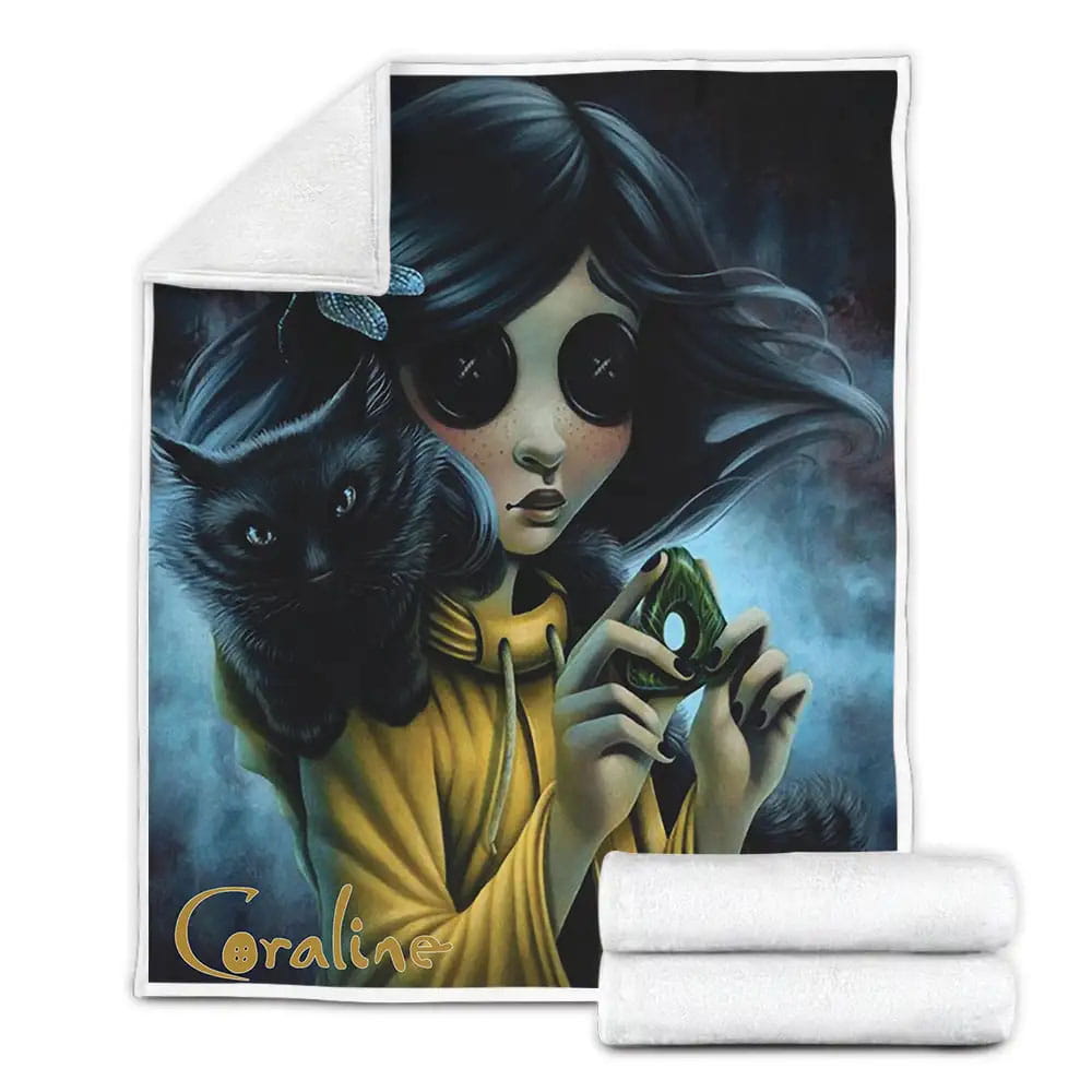 Coraline Fleece Blanket Gift For Wife Husband Besties