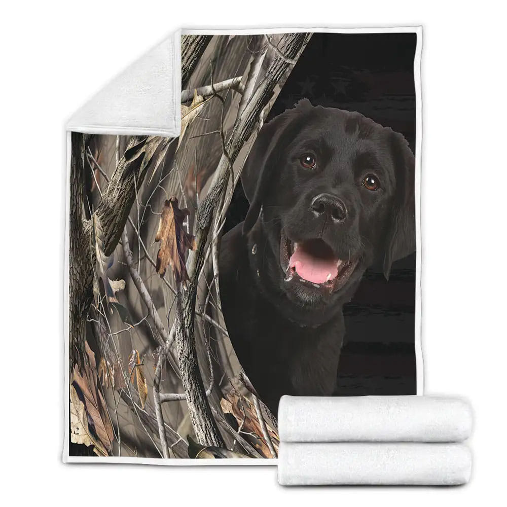 Black Labrador Dog Fleece Blanket Perfect 
