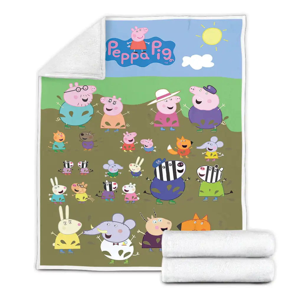 Peppa Pig Fleece Blanket Gift For Wife Husband Besties