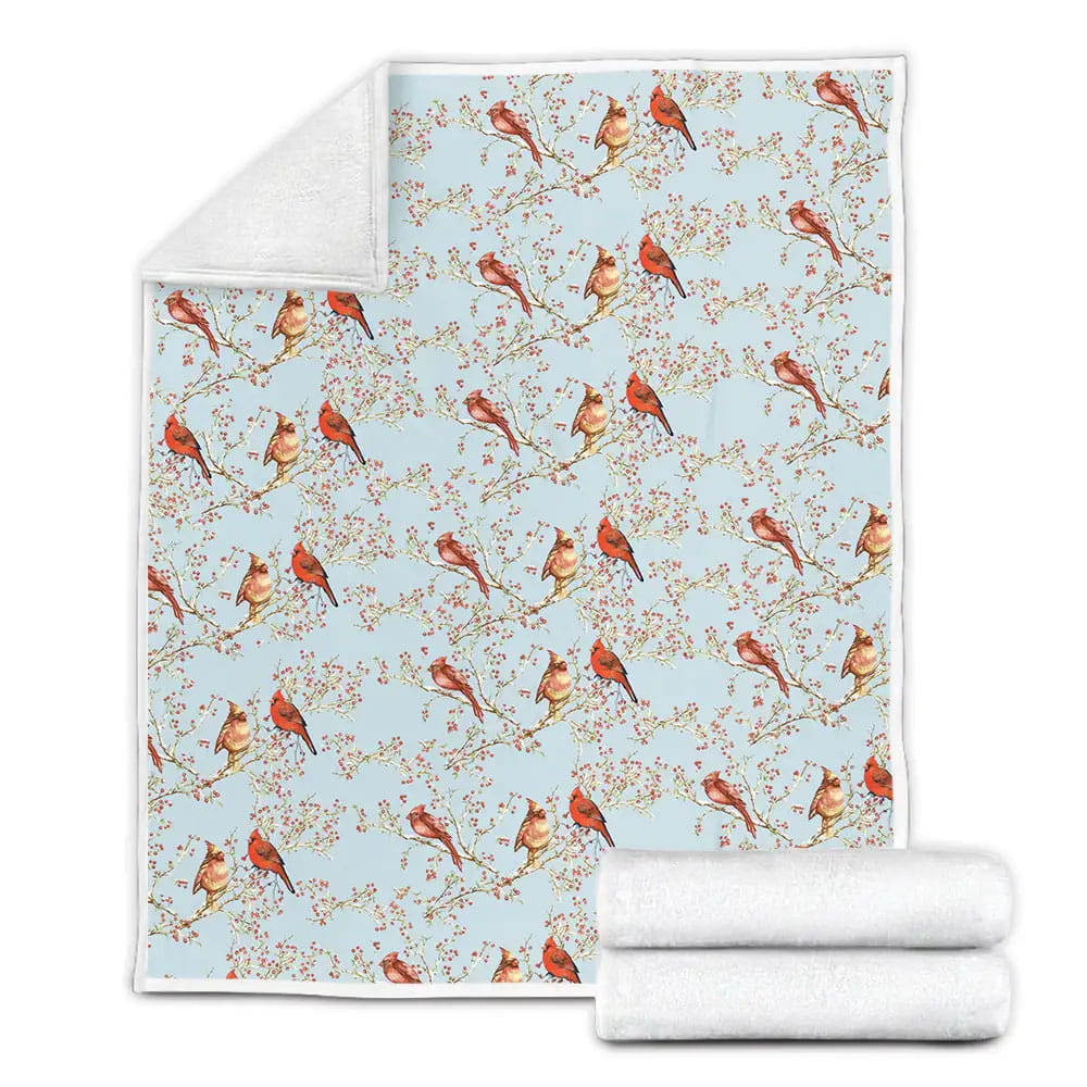 Cardinal Fleece Blanket Gift For Wife Husband Besties