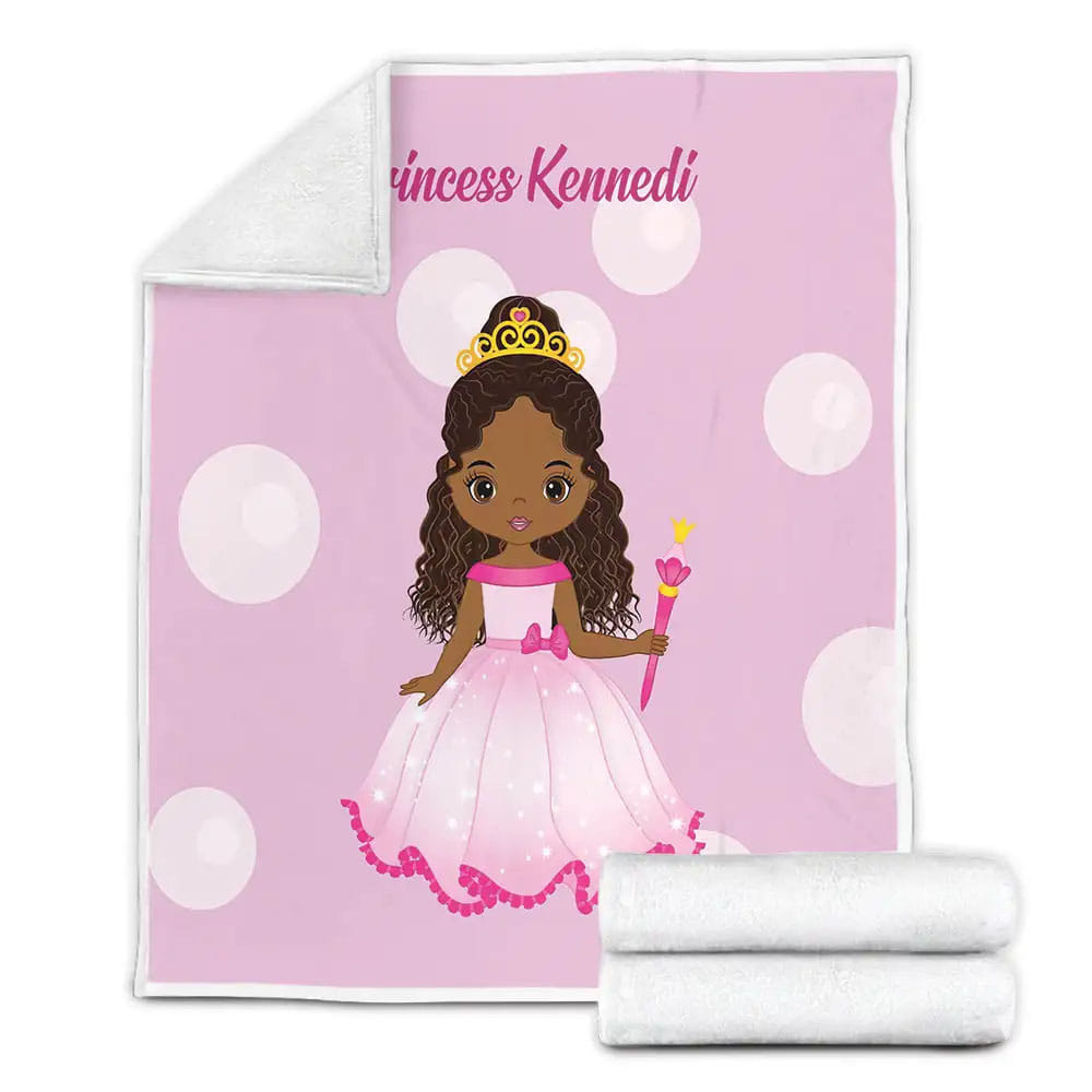 Princess Black Girl Fleece Blanket Perfect 