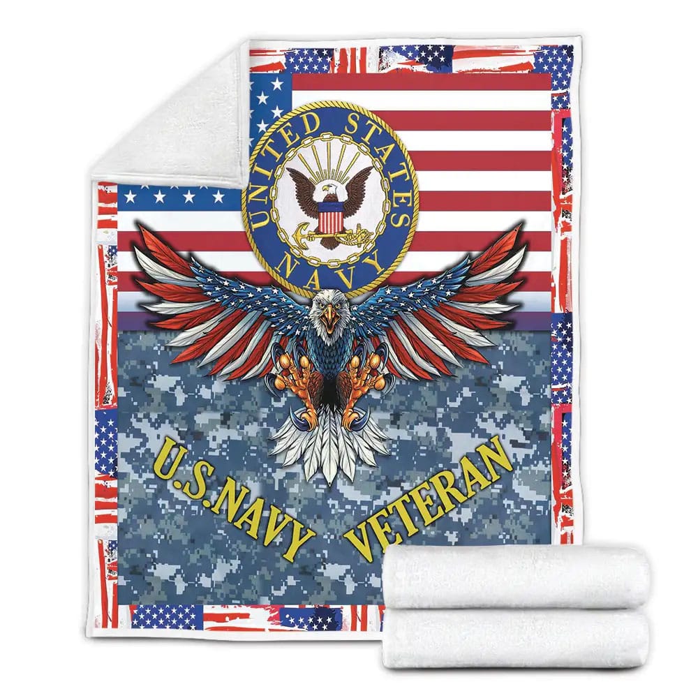 U.S. Navy Veteran Fleece Blanket Perfect 