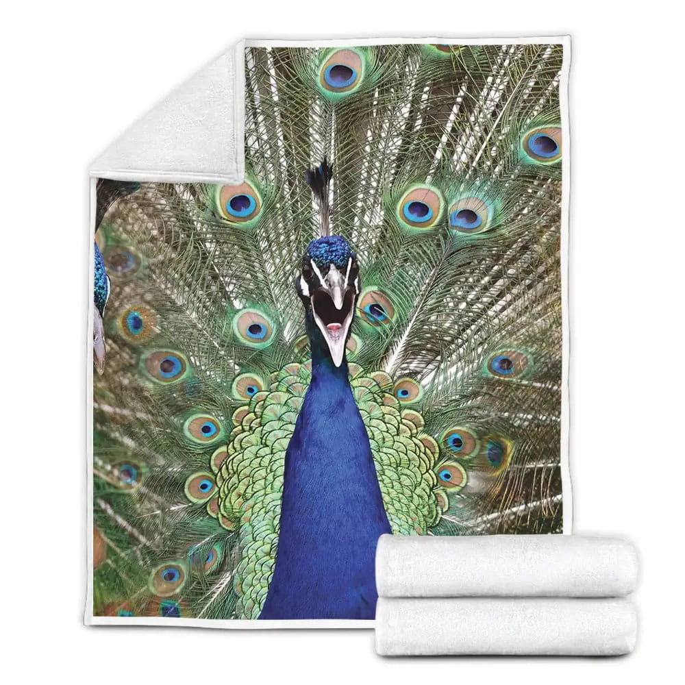 Peacock Fleece Blanket Gift For Wife Husband Besties