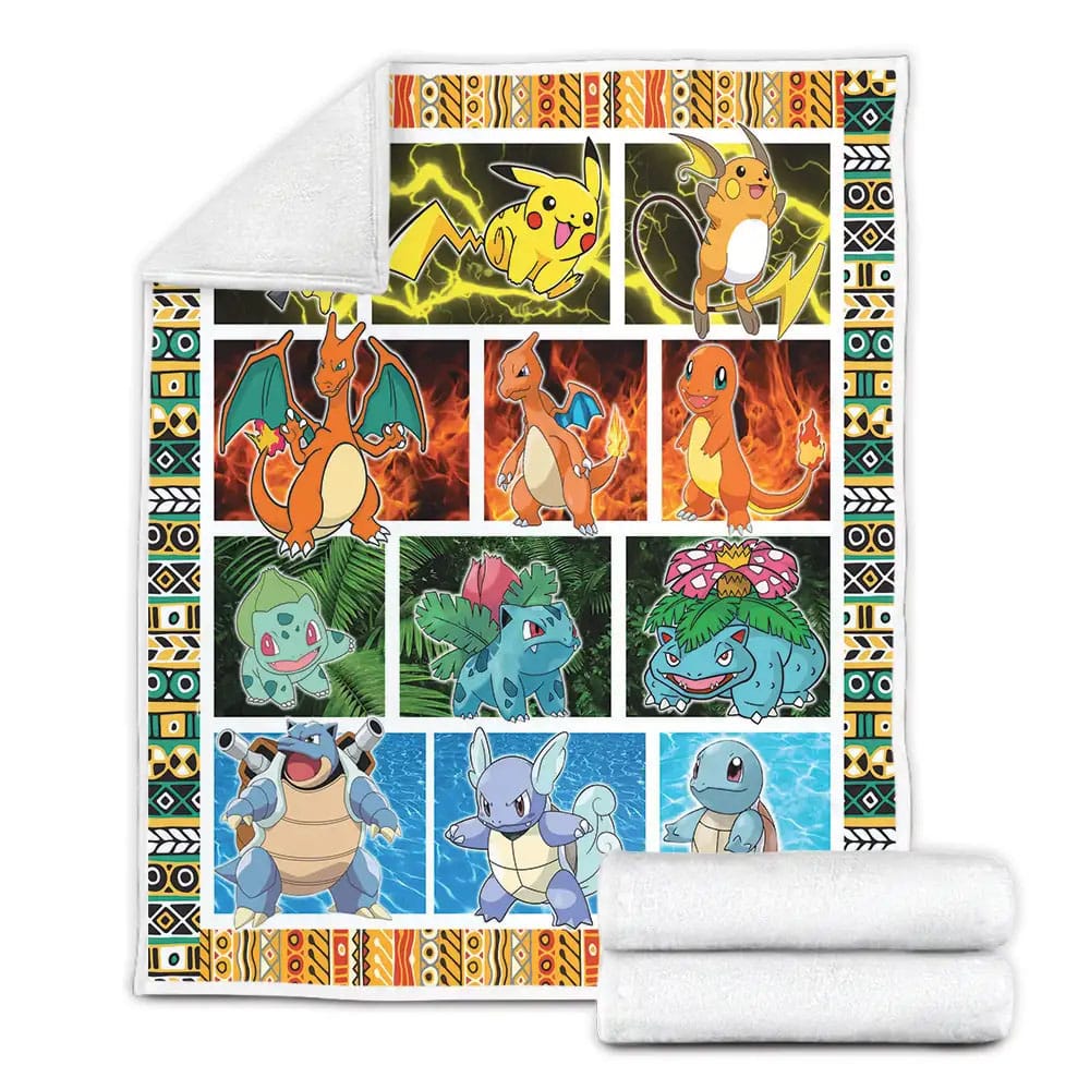 Pokemon Evolution Fleece Blanket Perfect 