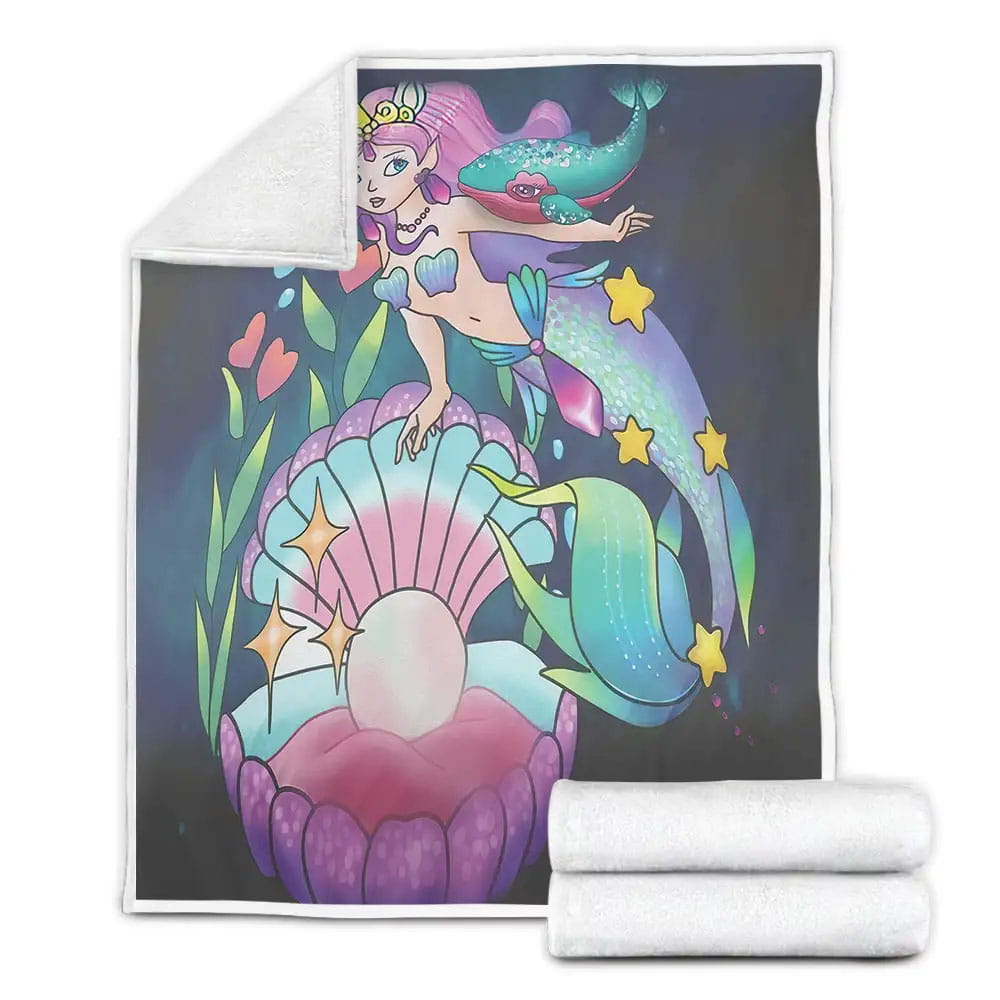 Mermaid Fleece Blanket Gift For Wife Husband Besties
