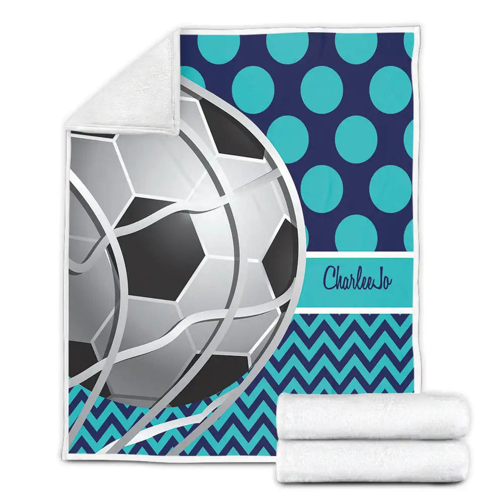 Soccer Ball And Goal Fleece Blanket Perfect 
