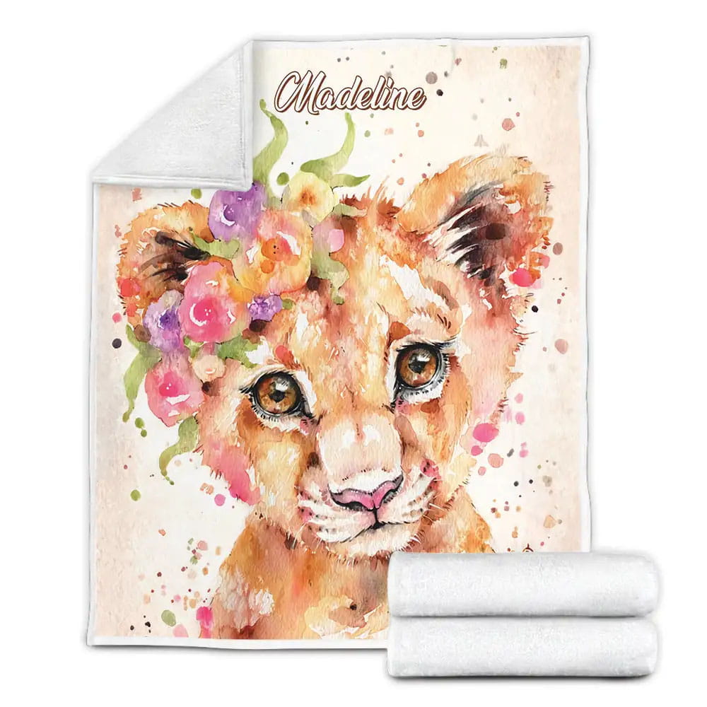 Baby Lion Fleece Blanket Gift For Wife Husband Besties