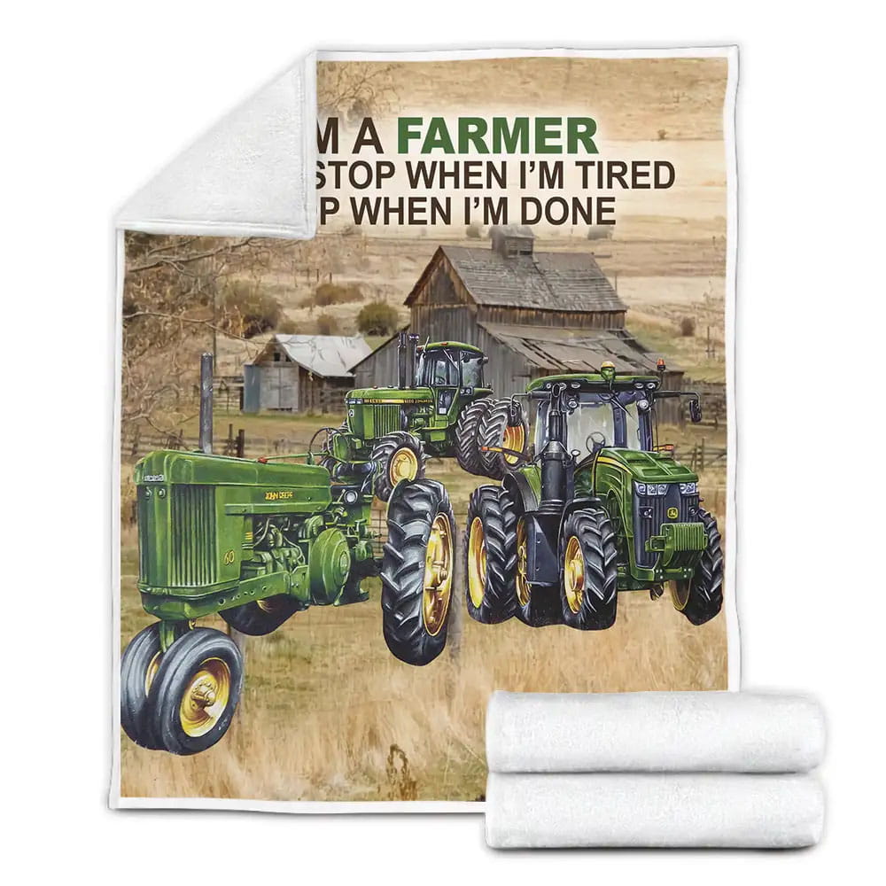 TractorI Am A Farmer Fleece Blanket Perfect 
