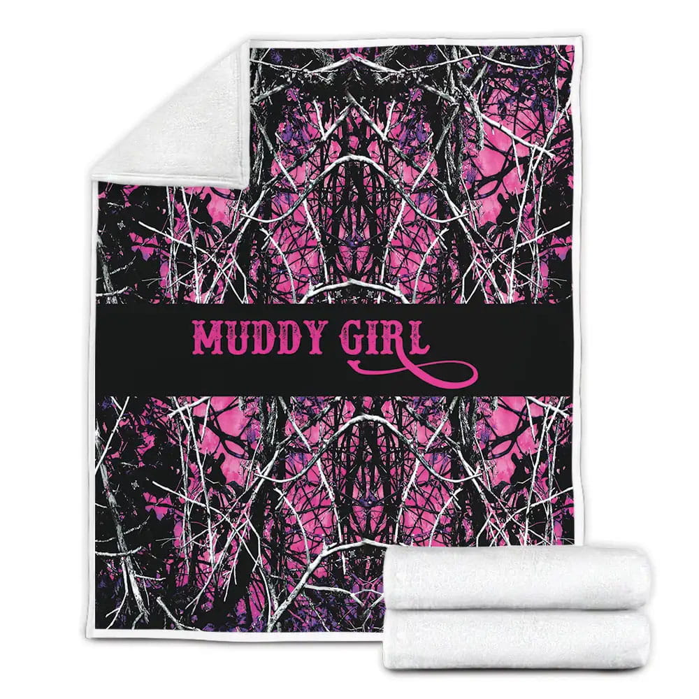 Muddy Girl Pink Camo Fleece Blanket Perfect 