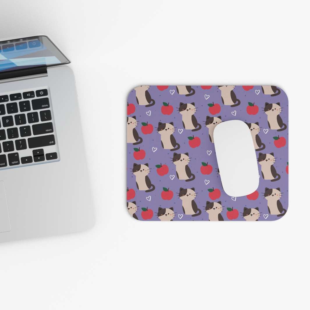 Allleftout Cats And Apples Mouse Pad