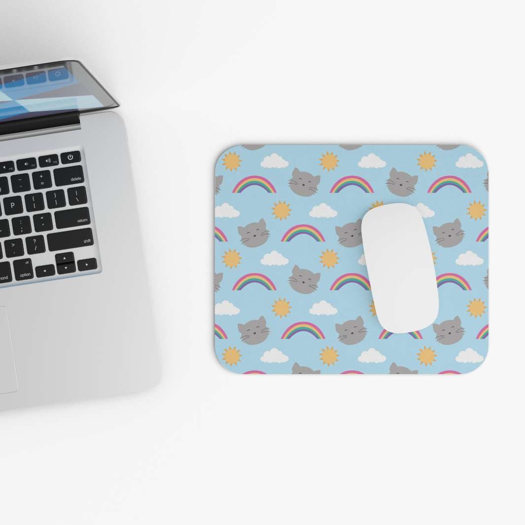 Allleftout Blue Sky Kitty Mouse Pad
