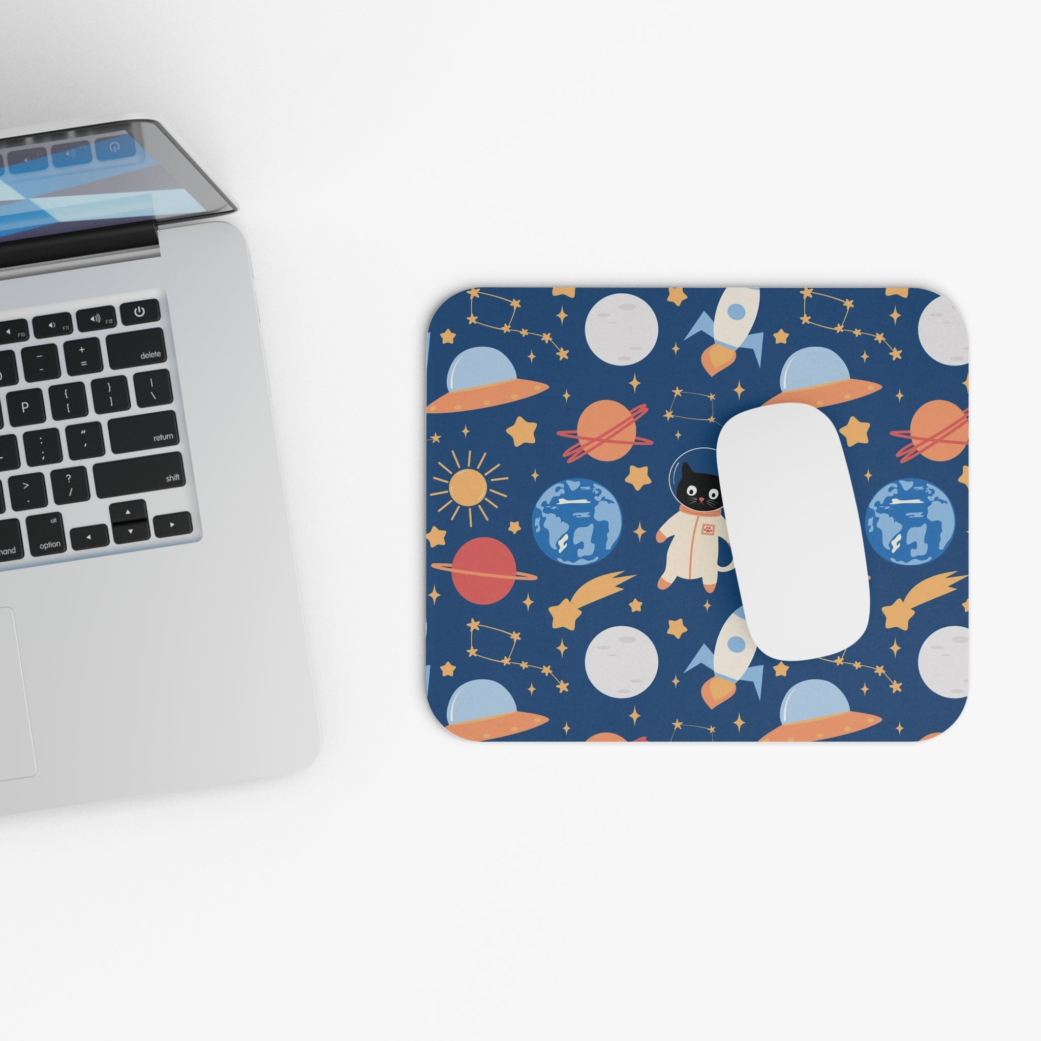 Allleftout Cats And Planets Mouse Pad
