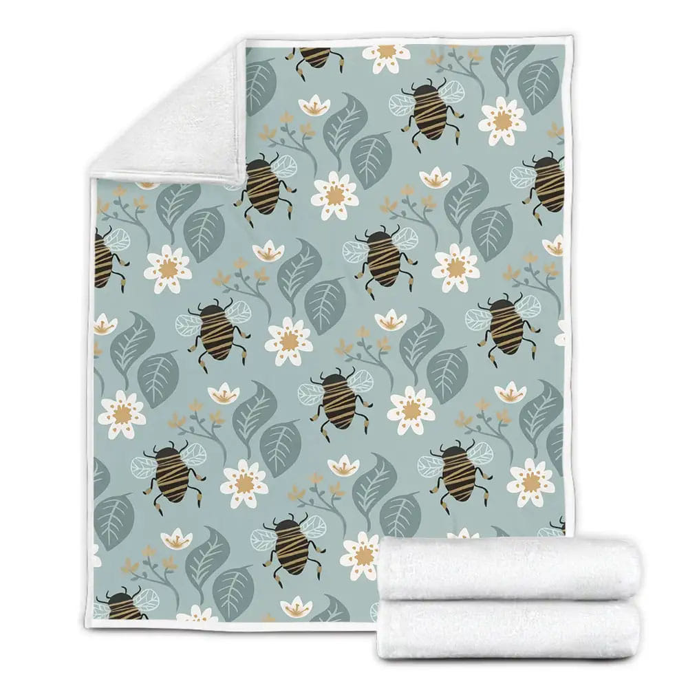 Honey Bee Wildflower Fleece Blanket Perfect 