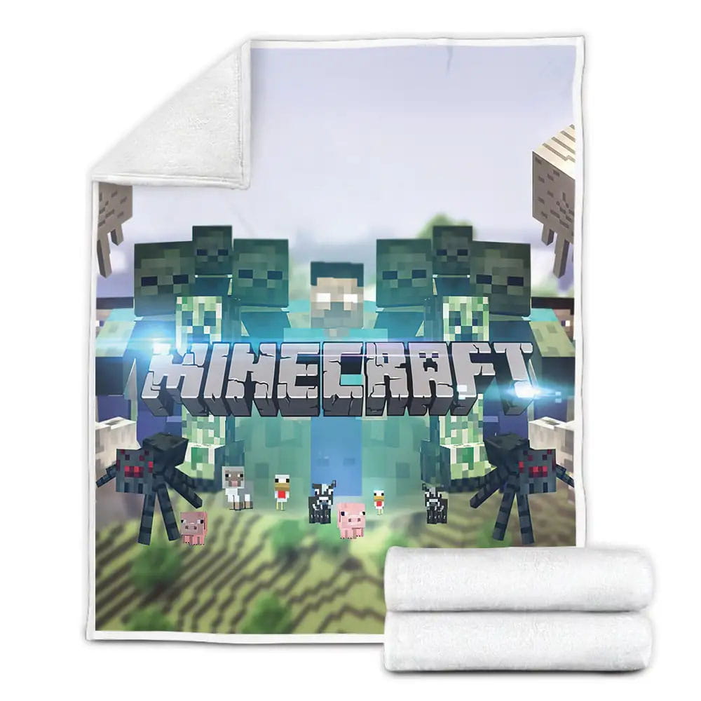 Animals In Minecraft Fleece Blanket Perfect 