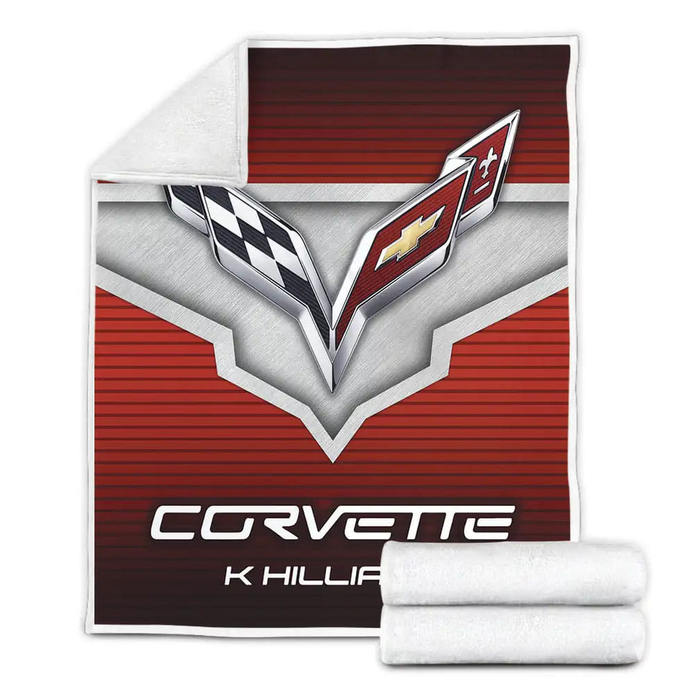 Corvette Custom name Fleece Blanket Perfect 