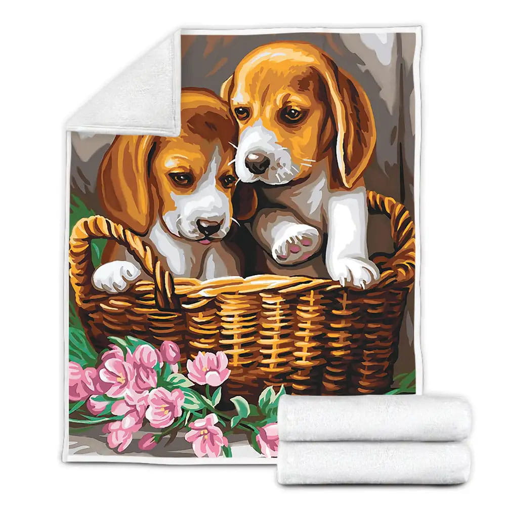 Beagle On The Basket Fleece Blanket Perfect 