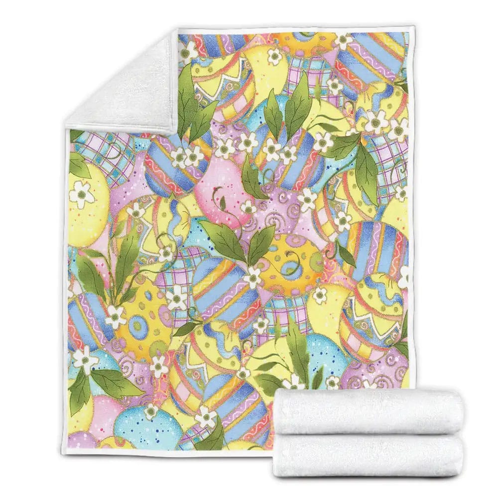 Easter Egg Fleece Blanket Gift For Wife Husband Besties