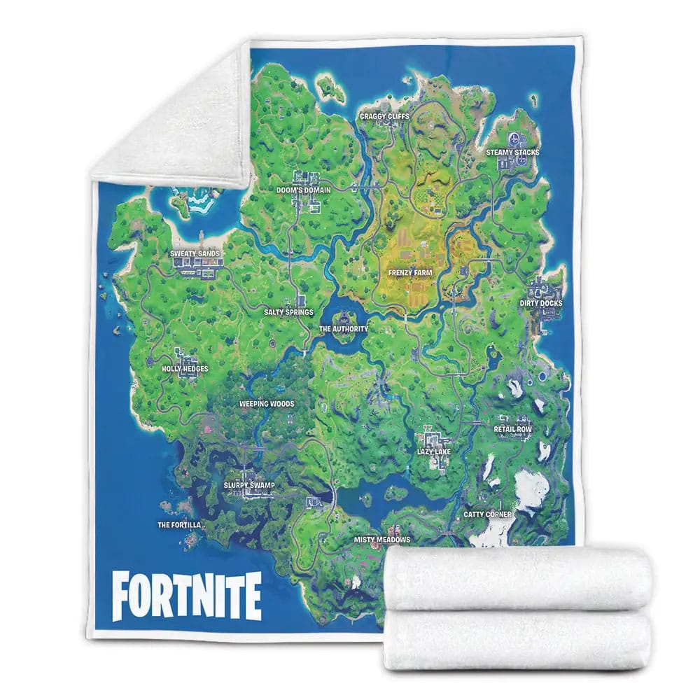 Fortnite Original Map Fleece Blanket Perfect 