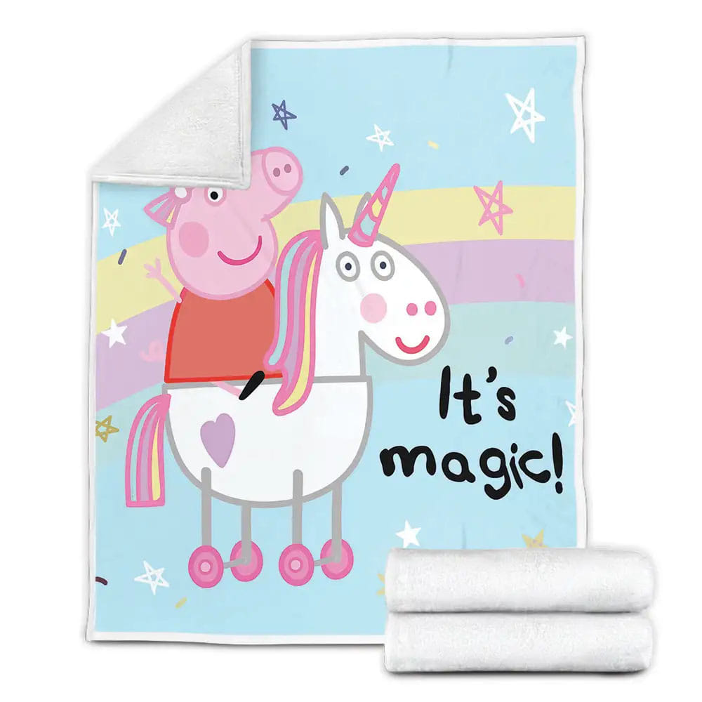 Peppa Pig And Unicorn Fleece Blanket Perfect 