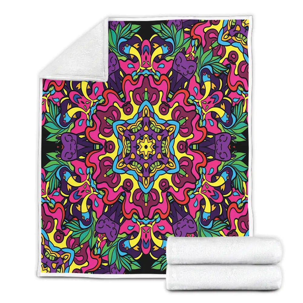 Psychedelic Fleece Blanket Gift For Wife Husband Besties
