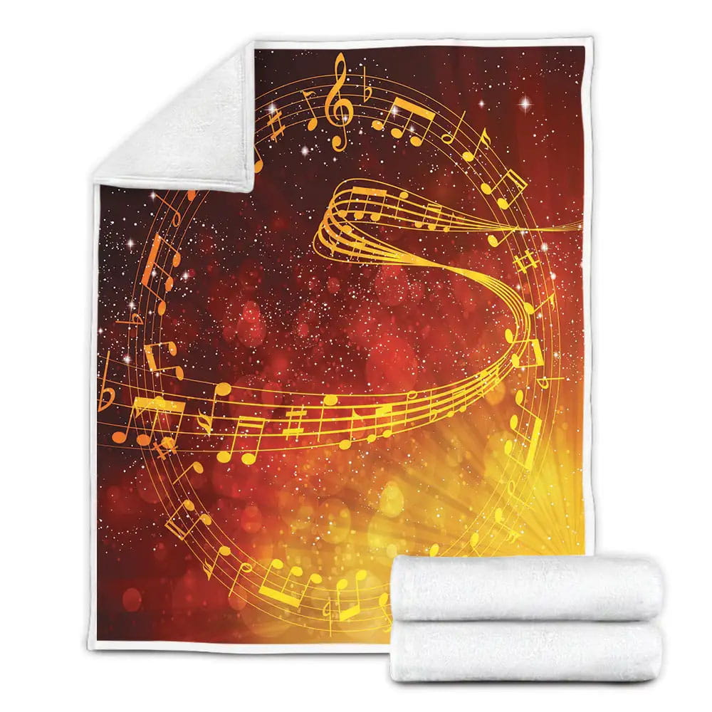 Music Notes Fleece Blanket Gift For Wife Husband Besties
