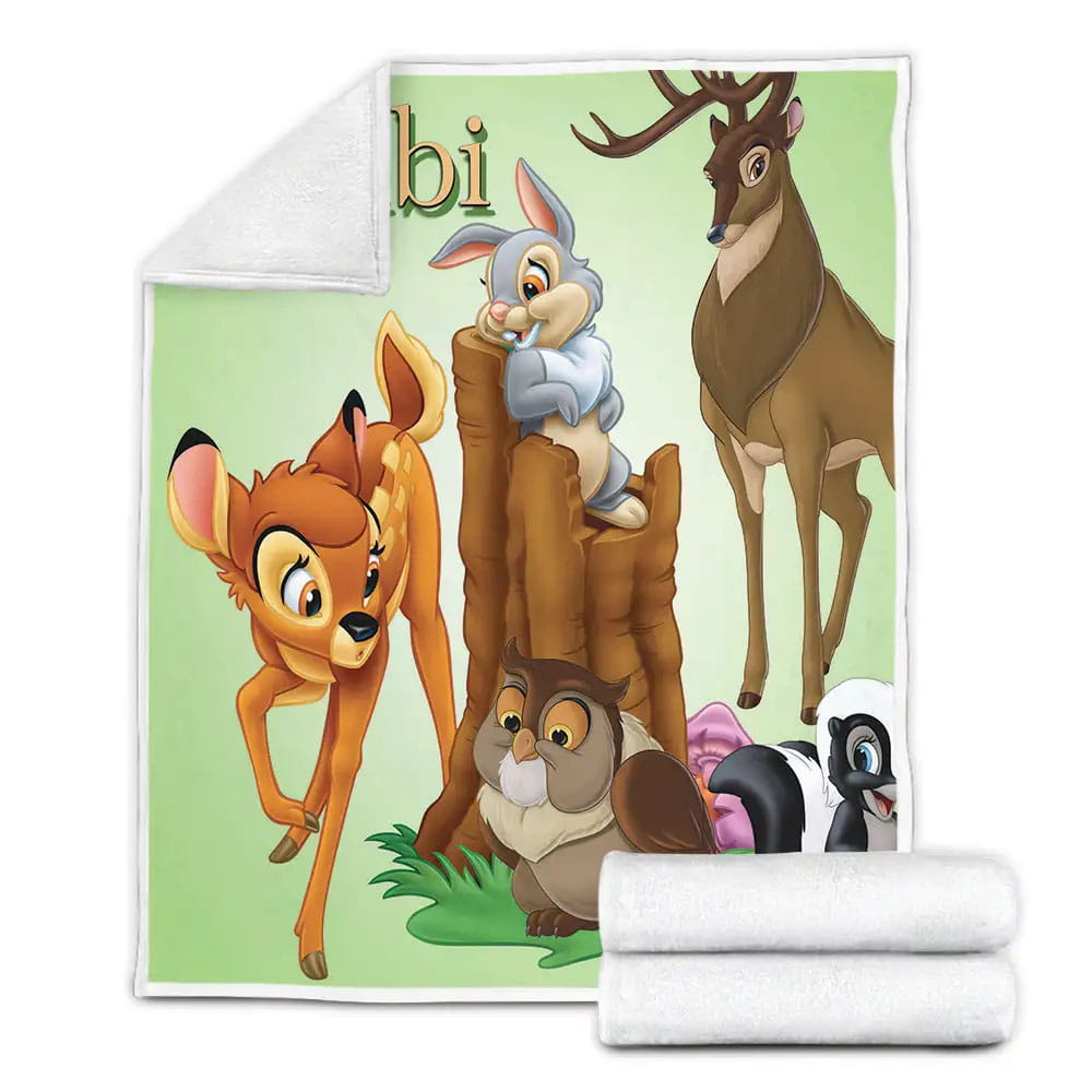 Bambi Main Characters Fleece Blanket Perfect 