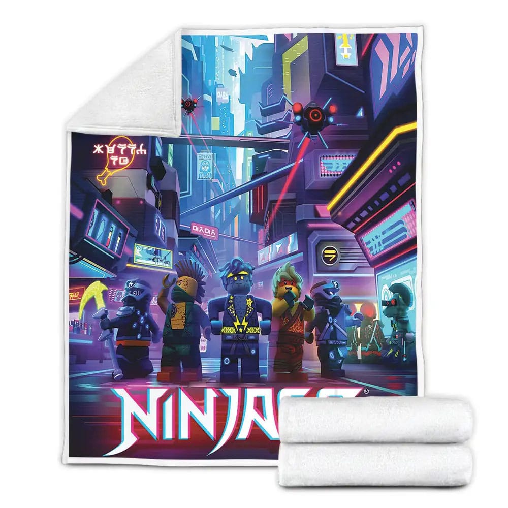 Ninjago Cyberpunk City Fleece Blanket Perfect 